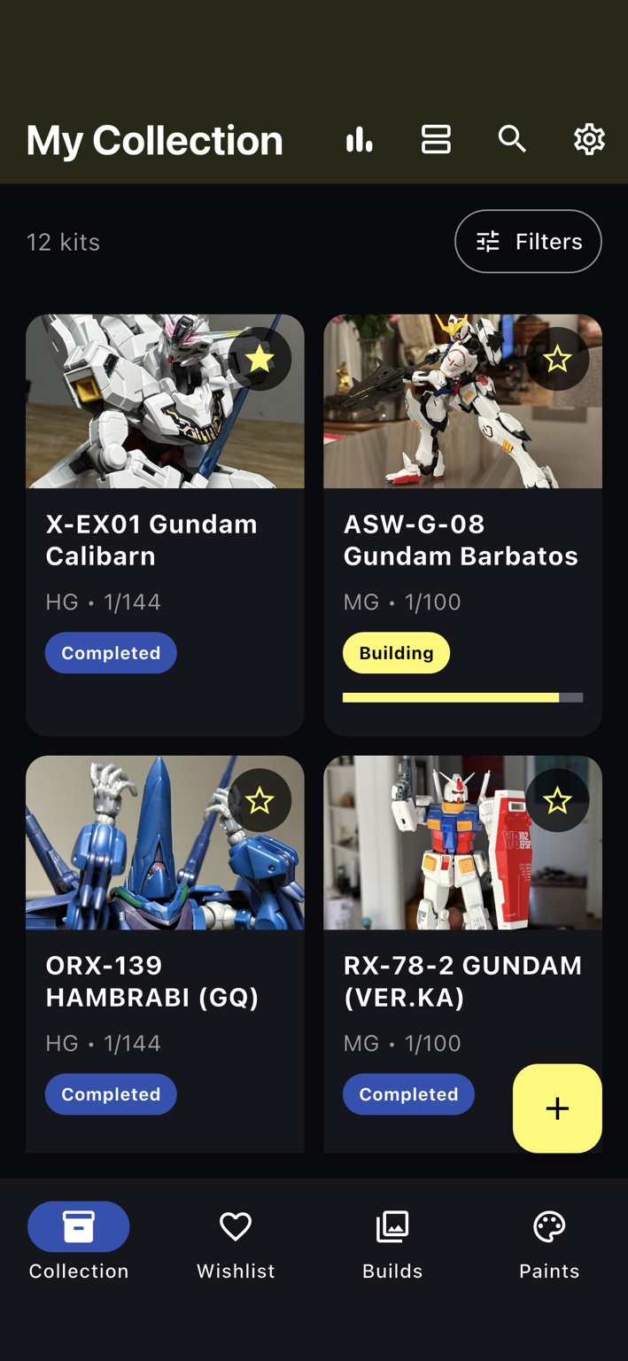 SprueVault Collection grid view